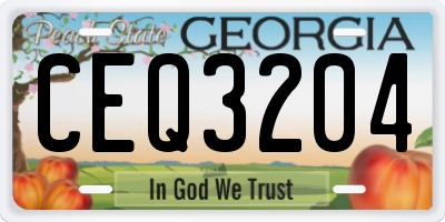 GA license plate CEQ3204