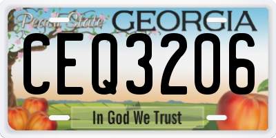 GA license plate CEQ3206