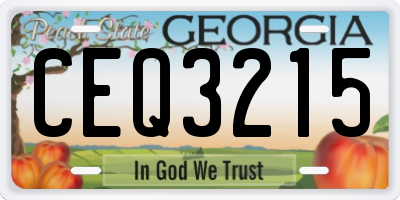 GA license plate CEQ3215