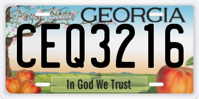 GA license plate CEQ3216