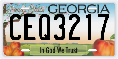 GA license plate CEQ3217