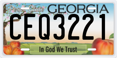 GA license plate CEQ3221