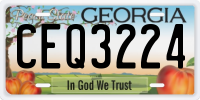 GA license plate CEQ3224