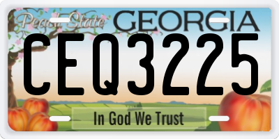 GA license plate CEQ3225