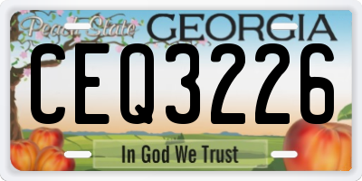 GA license plate CEQ3226