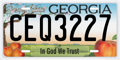 GA license plate CEQ3227