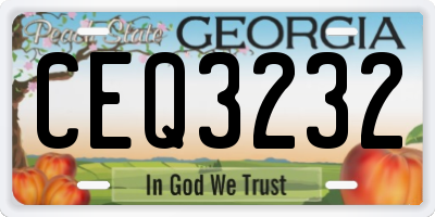 GA license plate CEQ3232