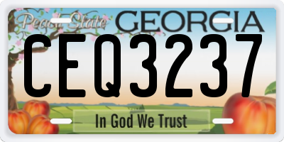 GA license plate CEQ3237