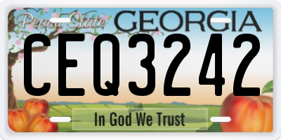 GA license plate CEQ3242