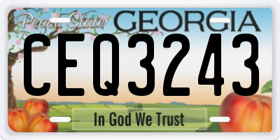 GA license plate CEQ3243