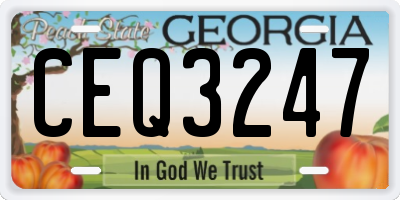 GA license plate CEQ3247