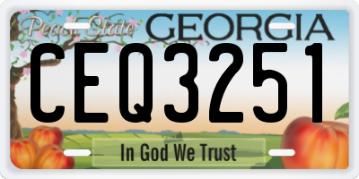GA license plate CEQ3251