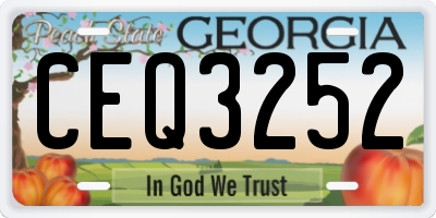 GA license plate CEQ3252