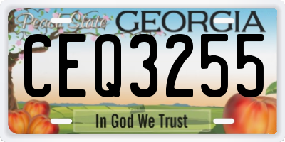 GA license plate CEQ3255