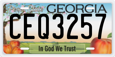 GA license plate CEQ3257