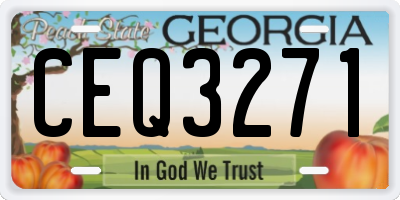 GA license plate CEQ3271