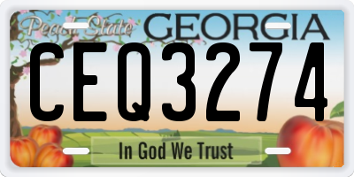 GA license plate CEQ3274
