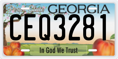 GA license plate CEQ3281