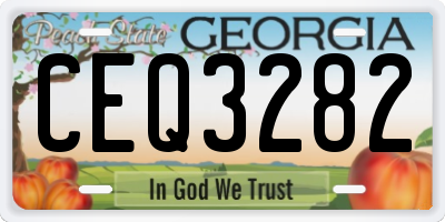 GA license plate CEQ3282