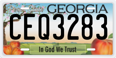 GA license plate CEQ3283