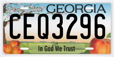 GA license plate CEQ3296
