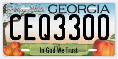 GA license plate CEQ3300