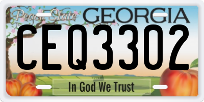 GA license plate CEQ3302
