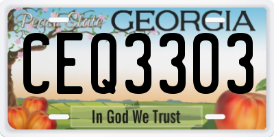 GA license plate CEQ3303