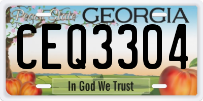 GA license plate CEQ3304