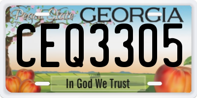 GA license plate CEQ3305