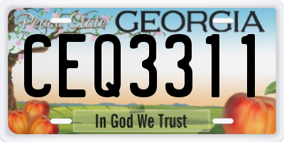 GA license plate CEQ3311