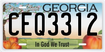 GA license plate CEQ3312