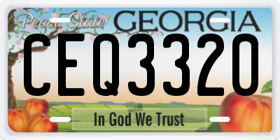 GA license plate CEQ3320