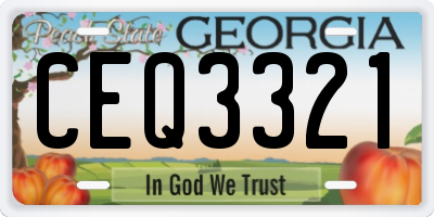 GA license plate CEQ3321
