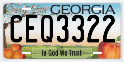GA license plate CEQ3322