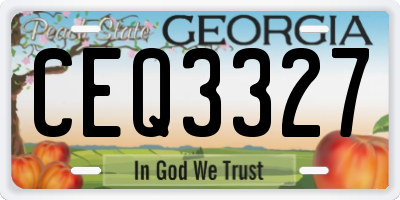 GA license plate CEQ3327