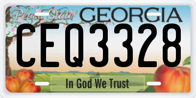 GA license plate CEQ3328