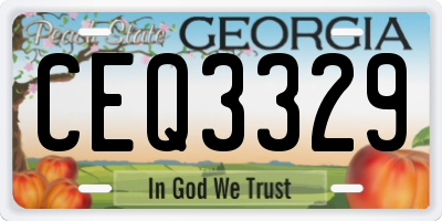 GA license plate CEQ3329