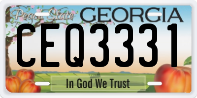GA license plate CEQ3331
