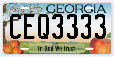 GA license plate CEQ3333