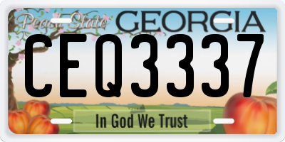GA license plate CEQ3337