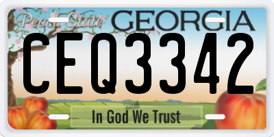 GA license plate CEQ3342