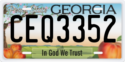 GA license plate CEQ3352