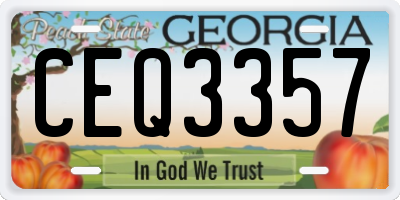 GA license plate CEQ3357