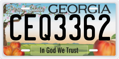 GA license plate CEQ3362