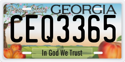 GA license plate CEQ3365