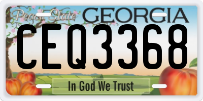 GA license plate CEQ3368
