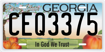 GA license plate CEQ3375
