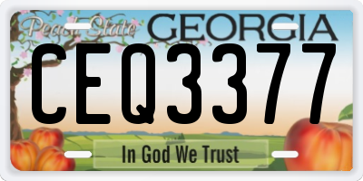 GA license plate CEQ3377