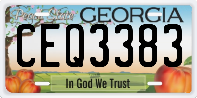 GA license plate CEQ3383